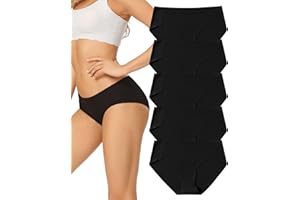 VOENXE Seamless Knickers for Women,No Vpl Ladies Underwear Hipster,Breathable Womens Briefs Multipack,No Show Pants Microfibre,Comfortable Bikini Panties,Invisible Undies Stretch Underpants 5 Pack