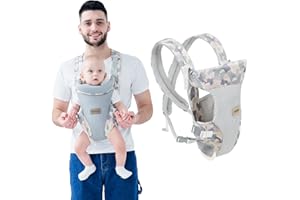 IULONEE Bambini Marsupi Baby Carrier Mani Libere Ergonomico Portabebè Marsupio Neonati Ultraleggero Portare il Bambino per 3-36Mesi Bambino Grigio
