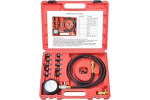 Zoomtools Outil de testeur de Pression d'huile de Carburant Moteur Kit de jauge de Pression d'huile de Cylindre de Moteur Ensemble de Test de Diagnostic d'huile avec adaptateurs
