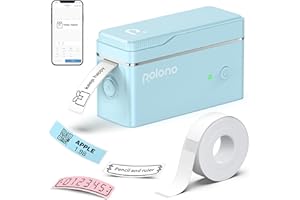 POLONO Label Printer, P31s Bluetooth Labeling Device, Self-Adhesive Labelling Device, Mini Label Printer, Portable Label Printer with iOS Android, for Home, Office, Blue
