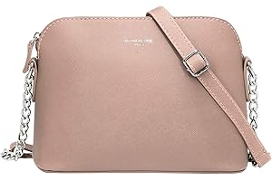 David Jones - Piccola Borsa a Tracolla Spalla Donna Catena - Borsa Mano PU Pelle Messenger Crossbody Bag - Clutch Borsetta Sera Pochette Moda - Shopping Viaggio Sacchetto Borsello - Rosa