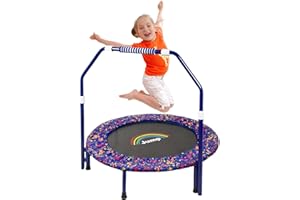 ‎NUKIED Trampolin Kinder|Ø ca. 91 cm|Faltbarer Rebounder für Minitrampolin mit Schaumgriff,Sicherheitspolster und Strapazierfähiger Abdeckung für Innen und Außen |Trampolin für Jumping Fitness