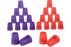 Grehge 24St Quick Sport Stapelbecher Cups Becher zum schnellen Stapeln Stapelbecher(Orange & Lila) für Trainingsspiel, Geschwindigkeitsherausforderung, lustiges Partyspiel (6+ Jahre)