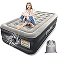 OlarHike Single Airbed, Inflatable Air Mattress with Built-in Pump, Blow Up Bed, Self Inflating Folding Guest Air bed with Flocked Surface For Camping & Home Use, 190cm L x 90cm W x 46cm H(Black)