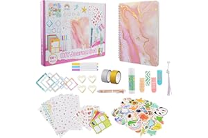 Xndryan DIY Journal Kit for Girls Boys, Scrapbook & Diary Supplies Set, DIY Journal Set for Girls, Creative Journal Art Crafts Kit Diary Gifts for 6 7 8 9 10 11 12 Year Old(Pink)