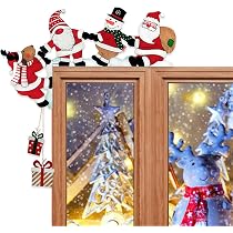 Décoration Cadre Porte Noël - Figurine Nain Bois, Autocollants Ronds Inclus, Pour Porte/fenêtre/mur, Ambiance Festive - 6