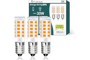 AmmToo E14 LED Lampe 3W, Led Birne E14 Warmweiß 2700K, Ersetzt 30W Halogenbirne, 360° Abstrahlwinkel, Nicht Dimmbar,345 Lumen Leuchtmittel Für KüHlschrank, Nähmaschine 230V AC