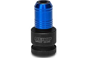 Neiko 30275A Impact Wrench Adapter for Ratchet-Wrench Drivers, 1/2-Inch-Drive Female to 1/4-Inch Hex Converter, Quick-Change Chuck, CrMo Steel