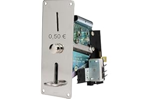 MÜNZER24 50 Cent Münzprüfer W Universal mit Frontplatte, Münzeinwurf, Coin Akzeptor, Selector Edelstahl