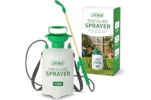 ZENO Garden Pressure Sprayer 5 Litre | Weed Sprayer Pump 5L with Plastic Lance, Adjustable Nozzle, Shoulder Strap, Safety Valve, Wide Funnel | for Weed Killer, Fertilisers, Pesticides, Cleaning