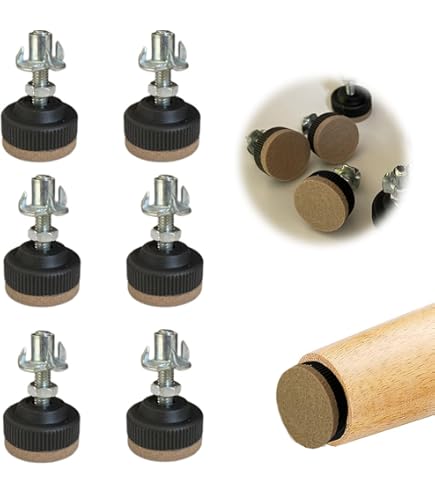 SKIR'CO 2 stuks, meubelstelpoten, M5 x 30 mm, verstelbare ronde poten met een diameter van 25 mm, M5 draadnivellervoet