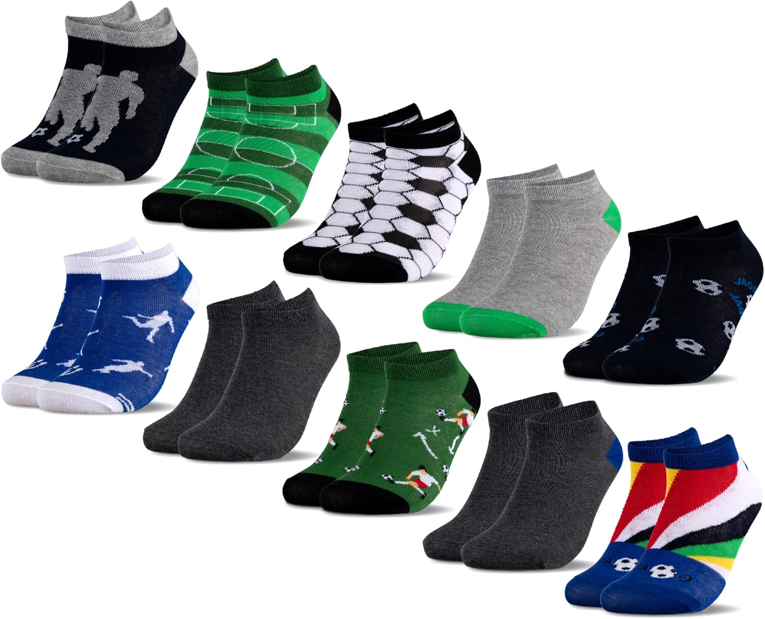 Occulto calcetines tobilleros motivo para niño y niña 10 pares (modelo: Motivo)