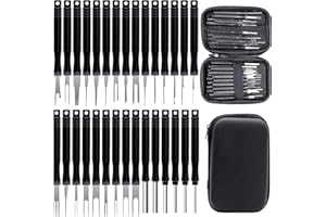 Hongoen 36 Stück Auto Entriegelungswerkzeug Auspinwerkzeug Kfz Set,Erminal Entfernung Auspinwerkzeug mit Werkzeugtasche Auspinnwerkzeug Kfz Set für Meisten Steckverbinder Terminals