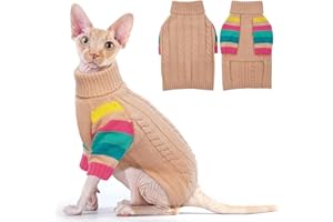 MHaustlie Pull Chat, Pull pour Chat, Pull Noel Chat, Chaud Pull Noel Chien, Pull-Overs de Noël pour Chiens, Manteau Chien Petite Taille Chihuahua, Vetement pour Chien Chat Hiver Chaud (XS, Rose)