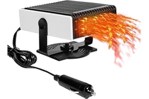 Skibiles Riscaldatore per Auto, Stufetta per Auto 12V 150W, Riscaldamento Veloce 2 in 1 Sbrinatore per Parabrezza Ventola di Demister Raffreddamento et Riscaldatore Auto con Base Rotante a 360 Gradi