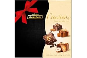 Delaviuda, Creations Assorted Selection Surtido de Bombones con Chocolate, Almendra, Avellana, Caramelo, Bombones para Regalo, 20 Bombones, 180 Gramos