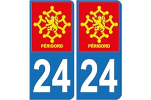 HADEXIA Autocollant Plaque d'immatriculation Voiture 24 Périgord