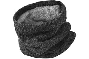 OOPOR Zimowy szalik ocieplacz na szyję ocieplacz - mężczyzna kobieta dzianina ciepły polar narciarski maska na twarz rurka okrągłe szaliki, szary, jeden rozmiar, Szary, rozmiar uniwersalny
