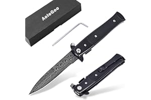 Aolegoo Navaja Plegable, Navaja de Una Mano con Clip, Navaja de Bolsillo, Camping Outdoor Secrurity (Negro)