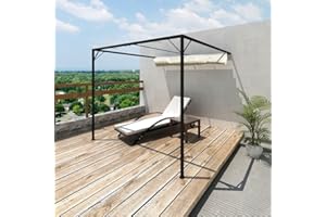 Tidyard Carpa de Jardín de Pared Techo Retráctil Cenador para Patio Tienda para Camping Fiesta Celebraciones Evento al Aire Libre Boda Fiest Barbacoa Acero 3x3x2,3m