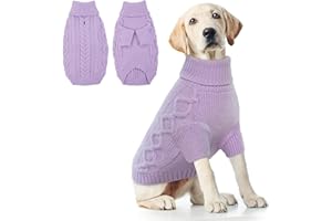 Hjumarayan Suéter Perro Grande - Jersey Perro Grande Simple y Elegante Jersey Termico Perro Ropa Lana para Perro Invierno Jersey Polar Perro Jersey Suave Perro Punto, Morado XL