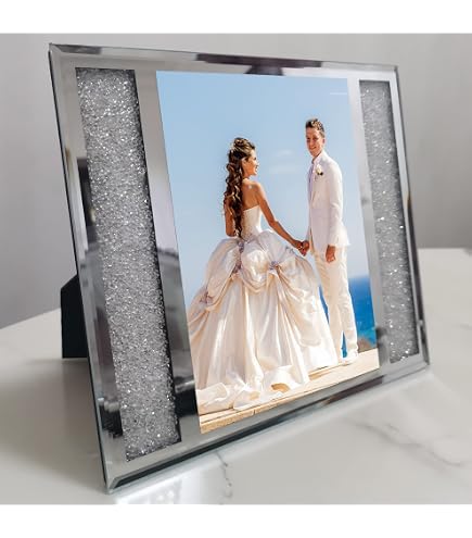 Kristall-Bilderrahmen Aus Harz Mit Strass - 2er Pack, Silber, Für Fotos 12,7x17,8 Cm