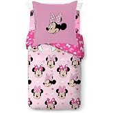 Disney Minnie Hearts &amp; Love 3-Piece Bedding Set, 100% Cotton, 135 x 200 cm, Single Duvet Cover + Fitted Sheet 90 x 200 cm + P
