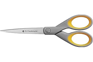 ‎WESTCOTT Westcott E-30470 00 Titanium Super Softgrip Schere, 18 cm, grau-gelb