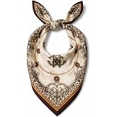 Bermody Kadın Bandana Fular 50x50 Kare Eşarp Rayon İtalyan Dikişli Boyun Fuları Sa&ccedil; Bandana