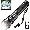 Rechargeable Flashlight High Lumens, Tactical LED Flash Light High Powered Handheld Bright Flashlight with 5 Modes, Battery Powered, USB C Charging for Home, Emergencies