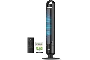 ‎DREO Dreo 23dB Leiser Turmventilator, Fernbedienung für Schlafzimmer, Tower Fan mit 4 Geschwindigkeiten, 3 Modi, 9,8 m Windreichweite, 8H Timer, 90° Oszillierend für Wohnzimmer