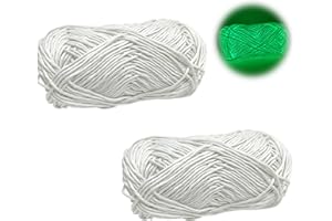 JTMKYO Confezione da 2 filati luminosi per maglieria e uncinetto, gomitoli autoluminosi fatti a mano fai-da-te, perfetti per lavorare a maglia sciarpe, piccoli giocattoli, ornamenti e giocattoli per bambini.