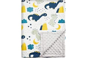 Soarwg Kids Baby Blanket Regali neonato, morbide coperte di peluche con fondo punteggiato, tessuto in pile Essentials per Unisex, bambini, ragazze 75x100cm(dinosauro)