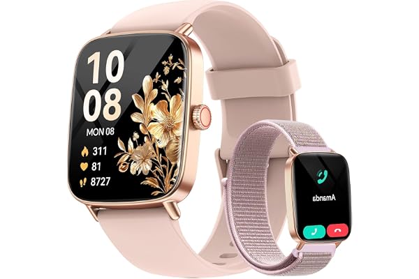 Montre Connectée Femme avec Appel Bluetooth,1.85" Smartwatch Femme pour iOS/Samsung/Android,120+ Modes Sport/Fréquence Cardiaque/Sommeil/SpO2,Fitness Podomètre étanche IP68 Montre Intelligente