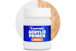 7 Artists White Gesso Primer 230 ml – Acrylic Primer Undercoat for Canvas, Wood and Paper | Artists Gesso for Acrylic Painting, Oil and Watercolour
