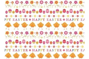CARDS GALORE ONLINE Happy Easter Gift Wrapping Paper - Cute Chicks inside Decorated Eggs - 2 Sheets