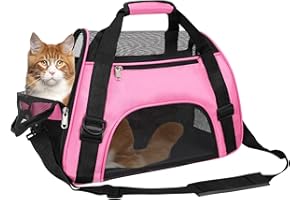 TIYOLAT Pet Carrier Bag, Airline Approved Duffle Bags, Pet Travel Portable Bag Home for Little Dogs, Cats and Puppies, Small Animals (M, Pink)