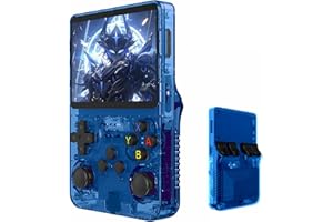 Werwing R36S Console de jeu rétro, écran IPS de 3,5", carte TF de 64 Go avec plus de 10 000 jeux préchargés, appareil de jeu portable Linux OS (bleu)