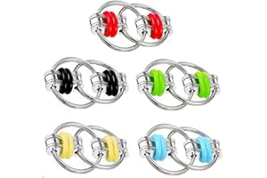 ZEACCT 5 Piezas de Cadena Flippy, De Juguete Bike Chain,Flippy Chain Fidget, Cadena de Almohadilla Antiestrés, Juguetes de Cadena de Dedo, para Niños Adultos Alivio del Estrés y La Ansiedad