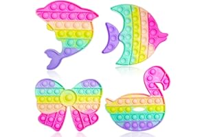 Yeefunjoy 4 Pcs Pop Fidget It Toys Set, Juguetes Antiestres Niños, Sensorial Herramientas para Adultos y Niños, Popit para Aliviar el Estrés y la Ansiedad, Cumpleaños Regalos para Fiestas