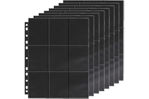 KAHEIGN 36Pcs Trading Card Sleeves, 648 Pockets Double-Sided Card Sleeve Pages 11 Holes Plastic Binder Sheets Clear Game Card Protectors for Pokemon Yu-Gi-Oh Sports Game Cards - fit 3 Ring Binder