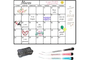 toots - Calendario Magnético para Nevera A4 (30x21) Planificador Semanal o Mensual con 3 Marcadores y Borrador, Pizarra Organizadora para Cocina, Menú, Compras y Familia. Carchivo, weekly planner.