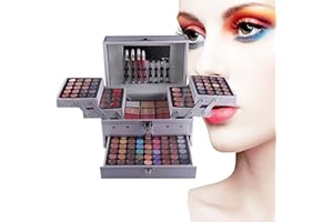 ATB-GIFT Set palette 132 colori, Cosmetics Tavolozza Trucco, Valigia per il Trucco con ombretti fard cipria fondotinta Polvere sopracciglio