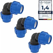 4x PE Rohr T-Stück 20mm - DVGW Trinkwasserzertifiziert Für PE80/PE100 Rohre