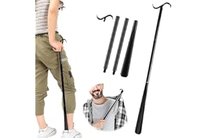 APOMOONS Łyżka do butów, bardzo długa, 90 cm, długa łyżka do butów, 3 w 1, pomoc w zakładaniu i usuwaniu skarpet, butów i ubrań w pozycji siedzącej lub stojącej, dla mężczyzn, kobiet, dzieci, seniorów