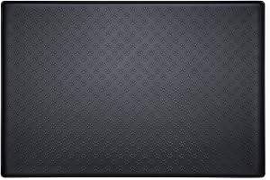 PETTOM Tappetino Sottociotola in Silicone per Cani Gatti, 48x30cm Tappetini Antiscivolo per Ciotola di Cibo per Animali Domestici Cane, Impermeabile Bordo Rialzat per Ciotole Proteggere Il Pavimento