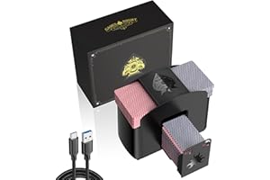 HJCMikee Mélangeur de cartes électrique automatique en un clic pour 1 à 4 jeux de cartes, soirée de jeu ou machine de poker de casino pour Blackjack UNO Skip Bo Canasta Phase 10, batterie et