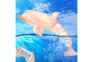 YOOHBERRYS Ferngesteuerter Delphin Spielzeug, 2.4GHz Ferngesteuerter Hai Delfin mit Lichtern, RC Boot Delfin Spielzeug, Ferngesteuertes Boot Poolspielzeug Geschenk für 6+ Jahre Jungen Mädchen (rosa)