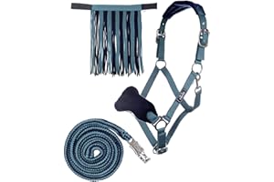 HKM 10734 Halfterset, Halfter Fliegenfransen Strick 180cm Panikhaken, Pony VB WB