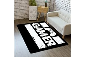 PEIHUODAN Alfombras Dormitorio Juvenil Chico Infantiles Niño Juegos 3D Gamer Gaming Alfombras De Habitacion Rectangular Lavables Pelo Corto Vinilicas Grandes Pequeñas Alfombras Salon (Blanco,140 x 180 cm)